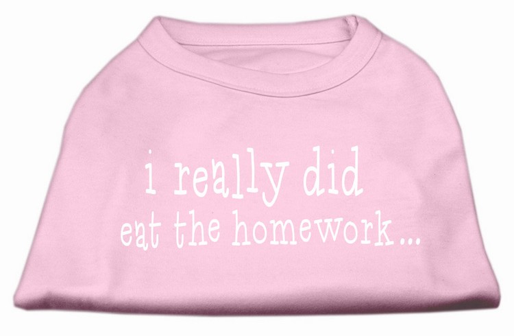 I really did eat the Homework Screen Print Shirt Light Pink XL